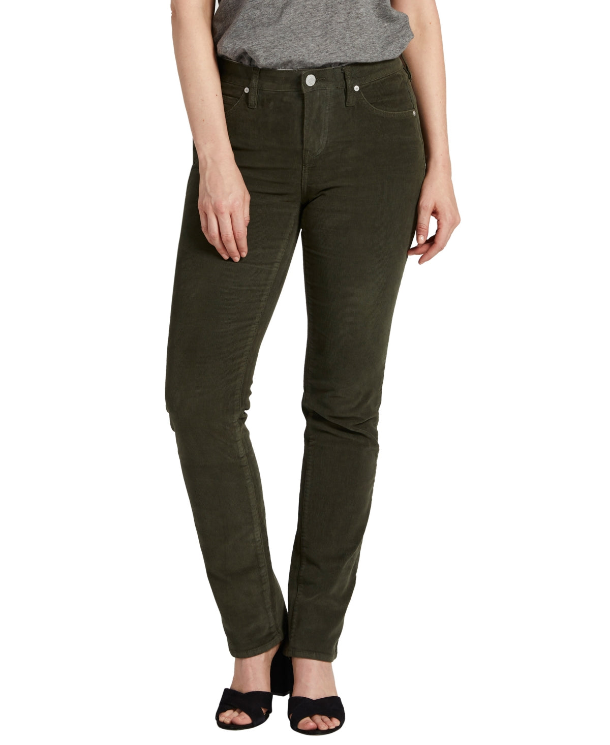 Jag Women's Ruby Straight Leg Corduroy Jeans Green Size 6X30