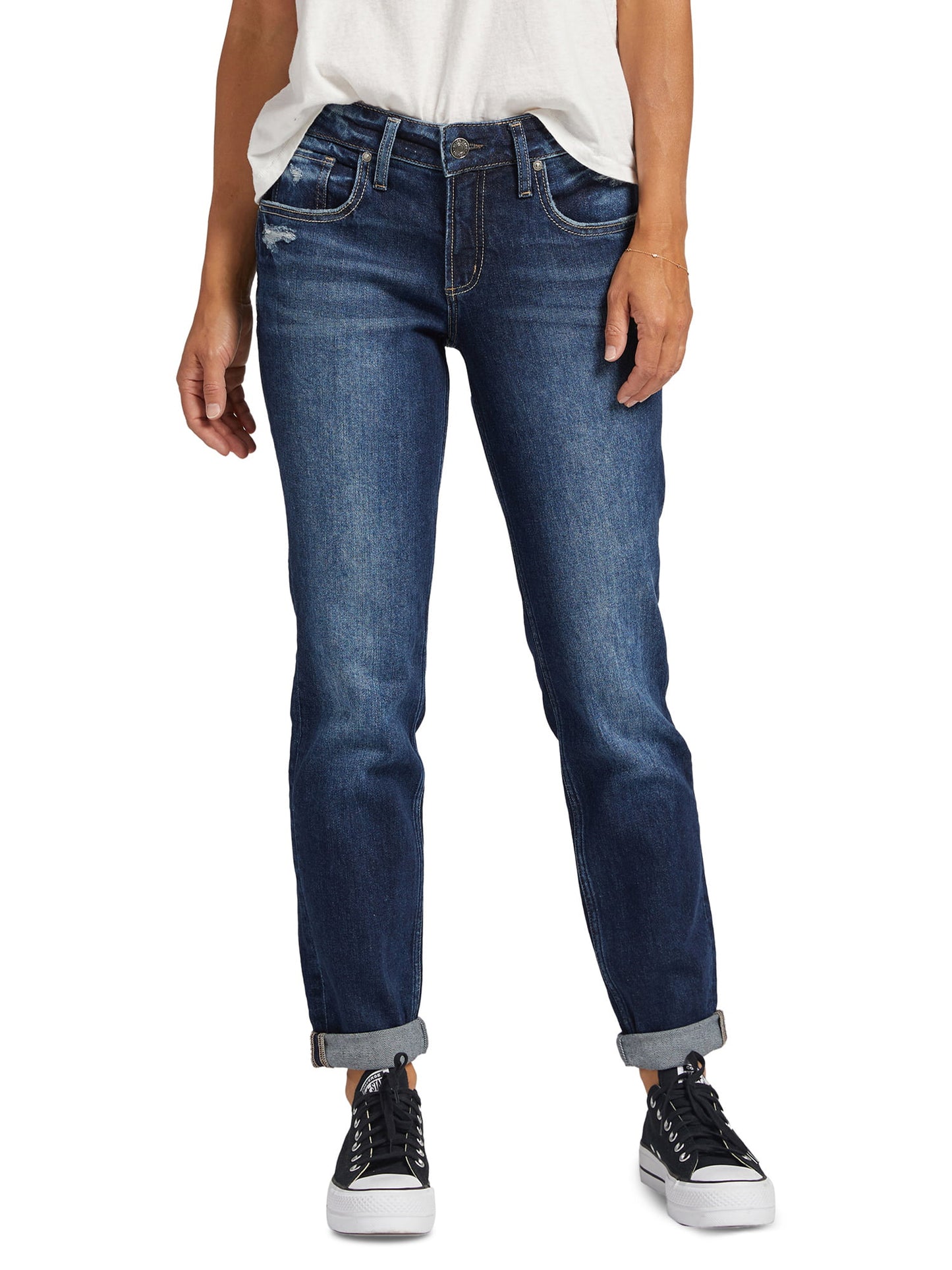 Silver Jeans Co. Women's Slim Leg Boyfriend Jeans Blue Size 31X29