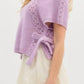 Entro - Knit Sweater Top With Side Tie Over Slit Hem
