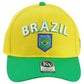 Brazil Brasil Country Soccer Futbol Green Yellow Adjustable KV Sports Hat Cap