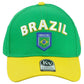 Brazil Brasil Country Soccer Futbol Green Yellow Curved Bill KV Sports Hat Cap