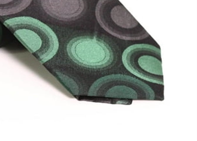 Van Heusen Men's One Geometric Circle Silk Neck Tie Black Regular
