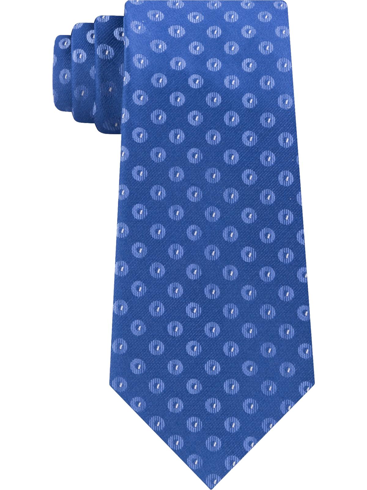 Kenneth Cole Men's Brandon Classic Dot Silk Tie Blue Size Regular