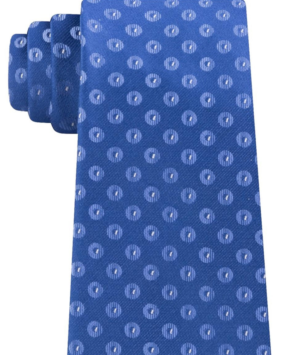 Kenneth Cole Men's Brandon Classic Dot Silk Tie Blue Size Regular