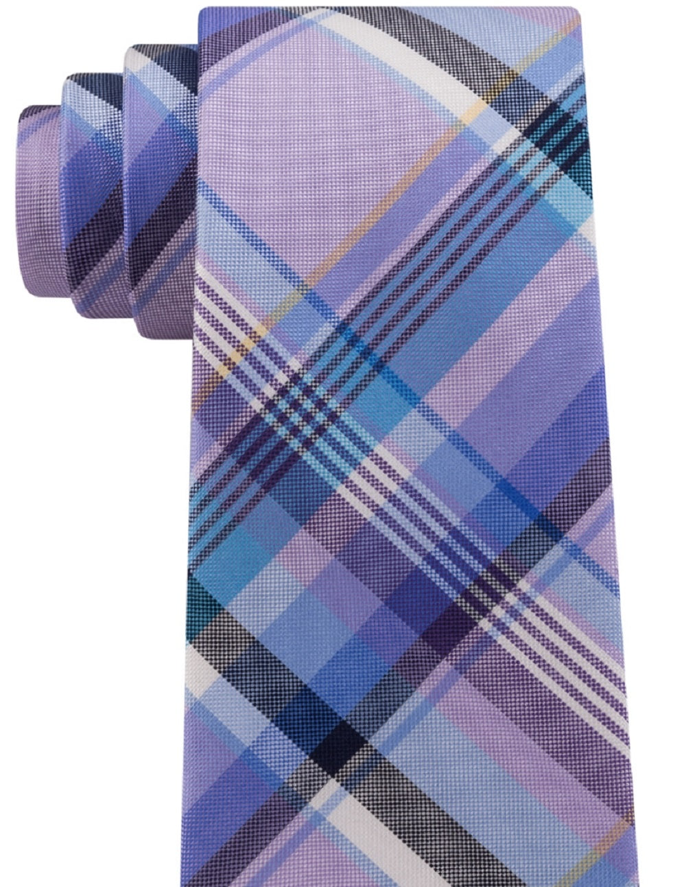 Tommy Hilfiger Men's Barbecue Plaid Silk Tie Purple Size Regular