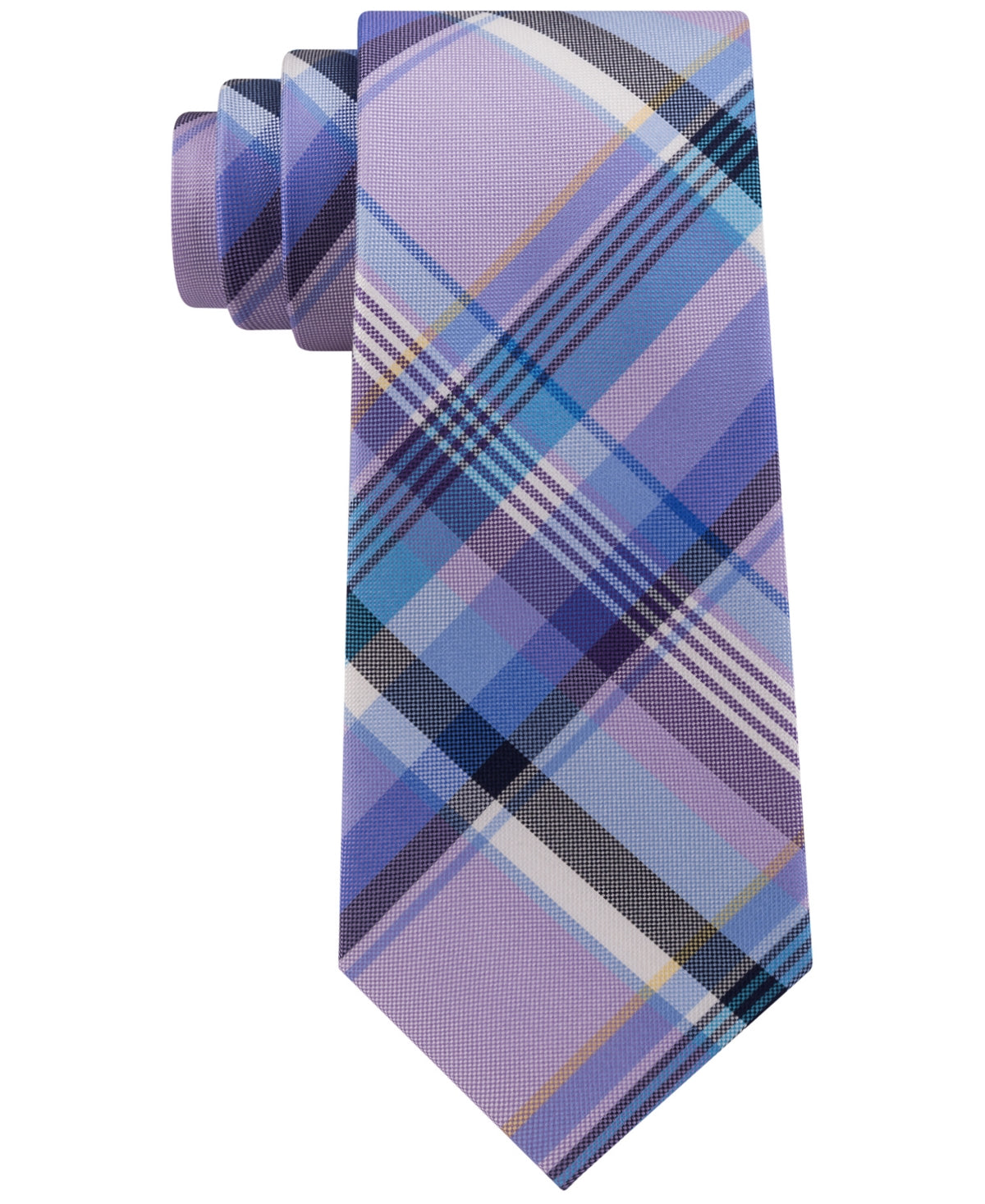 Tommy Hilfiger Men's Barbecue Plaid Silk Tie Purple Size Regular