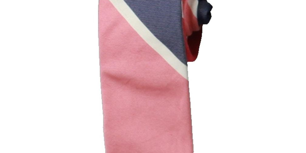 Clavin Klein Men's Silk Cotton Stripe Skinny Neck Tie Pink Size Regular