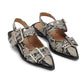 Ganni - Women's Chunky Buckle Ballerina Flat Sandals