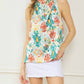 Entro - High Neck Drape Print Top