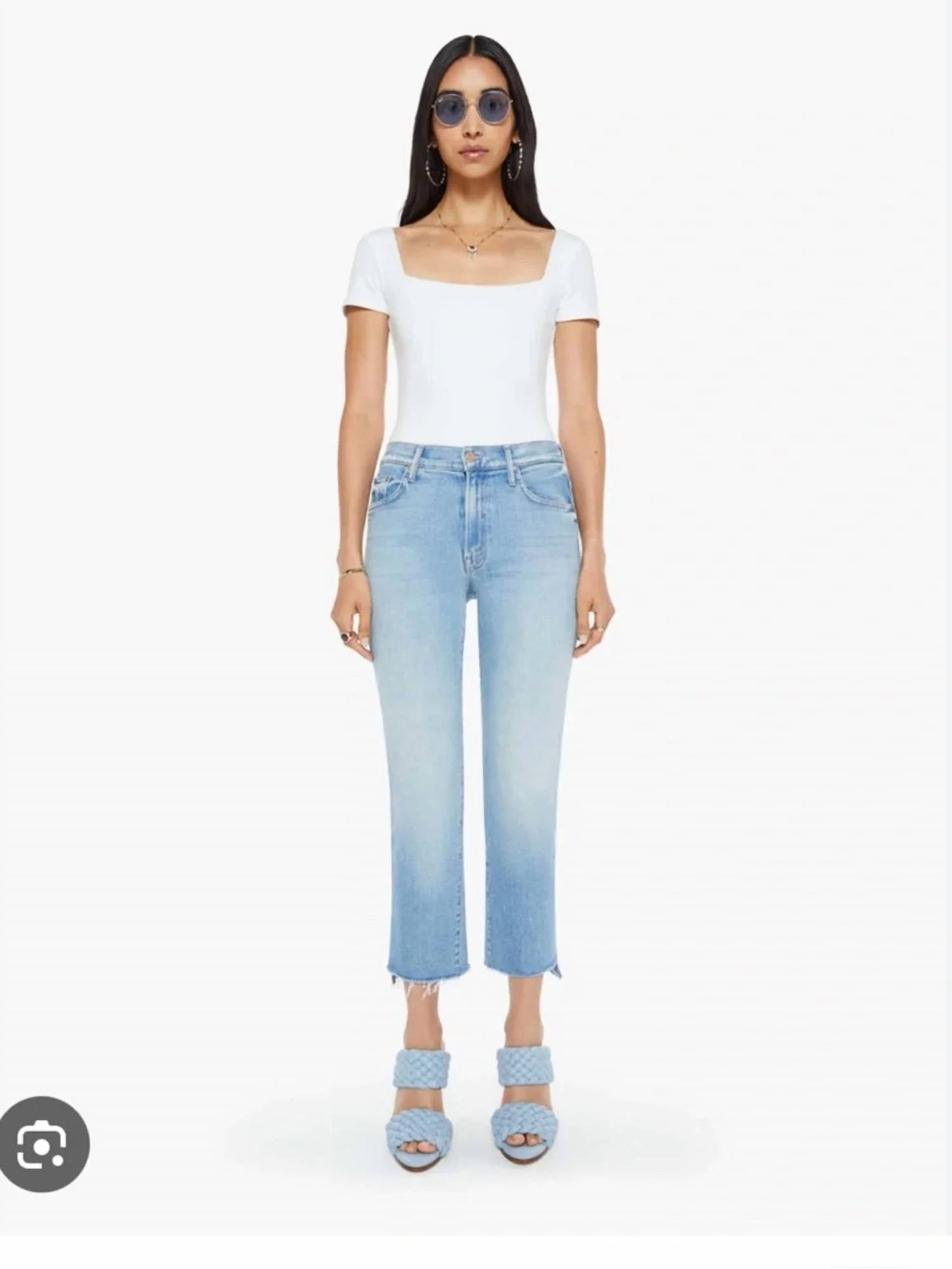 Mother - Insider Crop Step Fray Jean