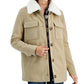 Coffeeshop Junior's Faux Collar Shirt Jacket Brown Size X Small