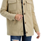 Coffeeshop Junior's Faux Collar Shirt Jacket Brown Size X Small