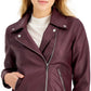Coffeeshop Junior's Faux Leather Moto Jacket Red Size X-Large