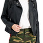Coffeeshop Junior's Faux Leather Fringe Moto Jacket Black Size Medium