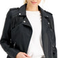 Coffeeshop Junior's Faux Leather Fringe Moto Jacket Black Size Large