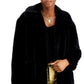 Coffeeshop Junior's Leopard Faux Fur Coat Black Size Medium