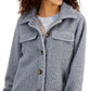 Coffeeshop Women's Fleece Shirt Jacket Blue Size Medium