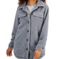 Coffeeshop Women's Fleece Shirt Jacket Blue Size Medium