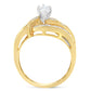 14KT Two-Toned Gold Marquise, Baguette and Round Cut Diamond Bypass Ring (1 cttw, H-I Color, SI1-SI2 Clarity) (Size 7)