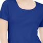 Karen Scott Women's Short Sleeve Scoop Neck Top Blue Size Small