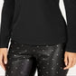 INC International Concepts Women's Cutout V Neck Top Black Size X-Small