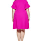 Jessica Howard Women's Flutter Sleeve Fit & Flare Dress Pink Size 22W