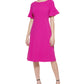 Jessica Howard Women's Ruffle Sleeve Scuba Crepe Midi Dress Pink Size 10