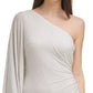 Vince Camuto Women's One Shoulder Metallic Bodycon Dress White Size 10