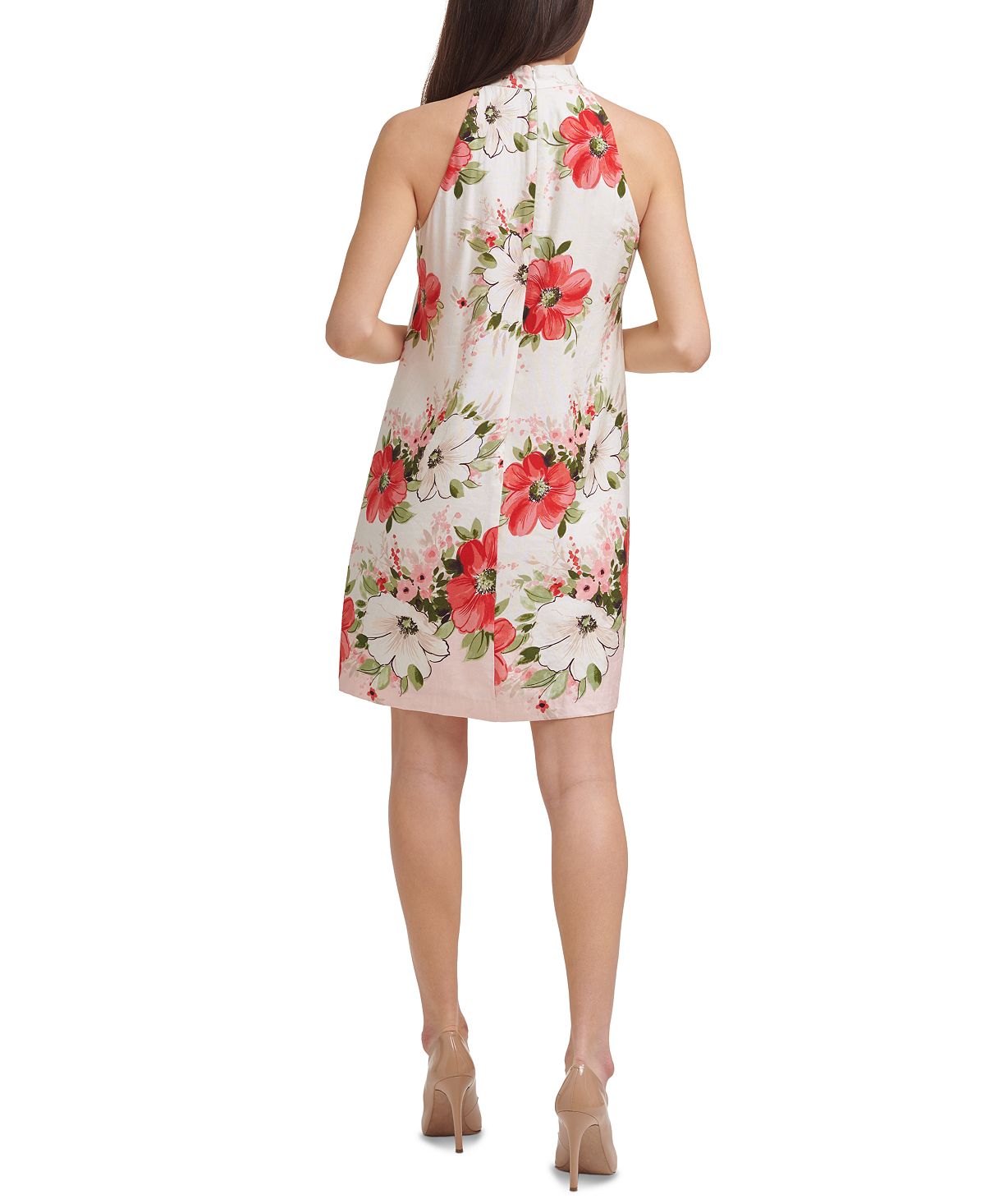 Vince Camuto Women's Floral Print Shift Dress Pink Size 6