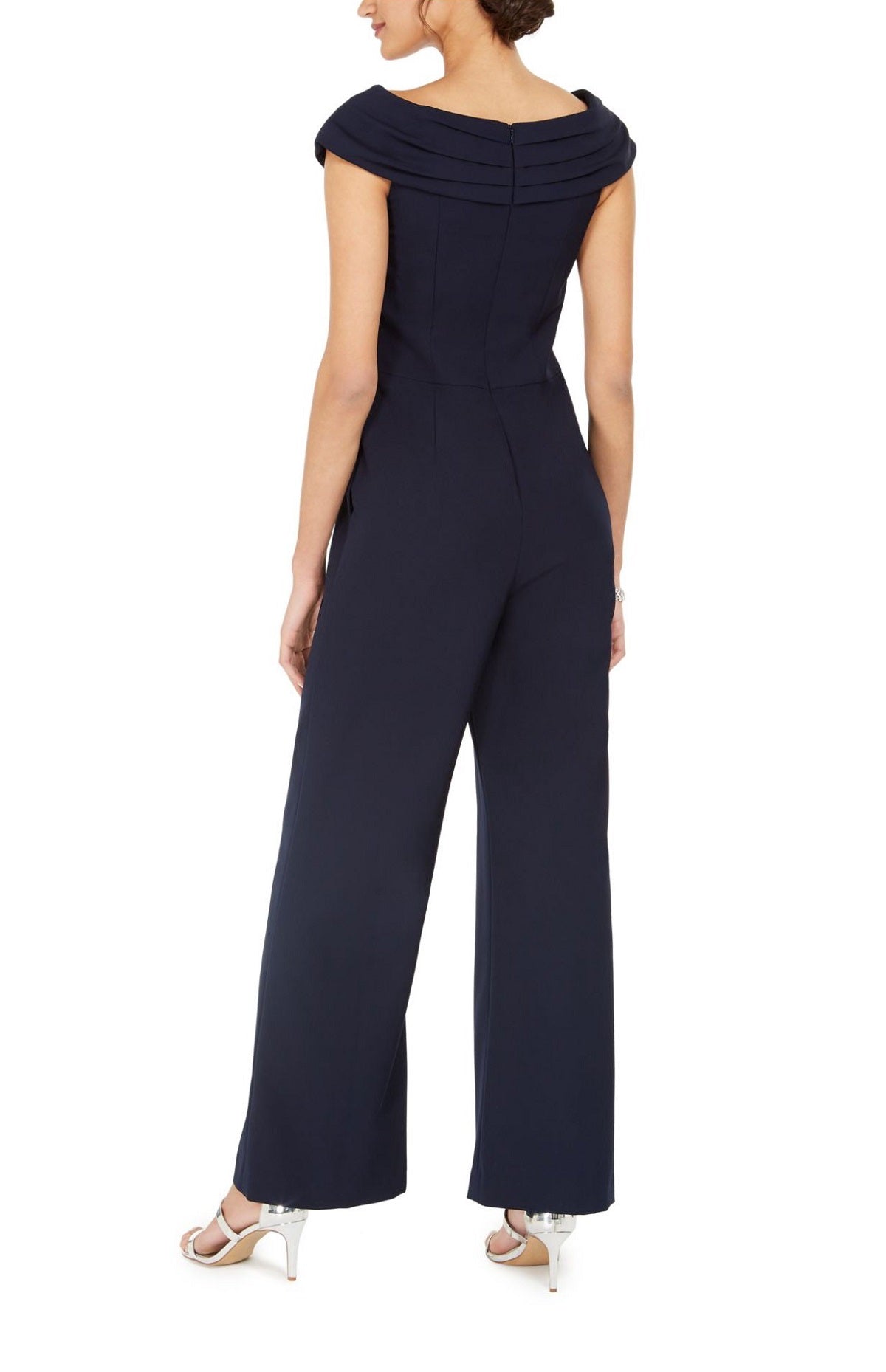 Vince Camuto Women's Cap Sleeve V Neck Evening Wide Leg Jumpsuit Blue Size 4