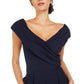 Vince Camuto Women's Cap Sleeve V Neck Evening Wide Leg Jumpsuit Blue Size 4