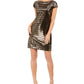 Vince Camuto Women's Metallic Sheath Dress Black Size 12