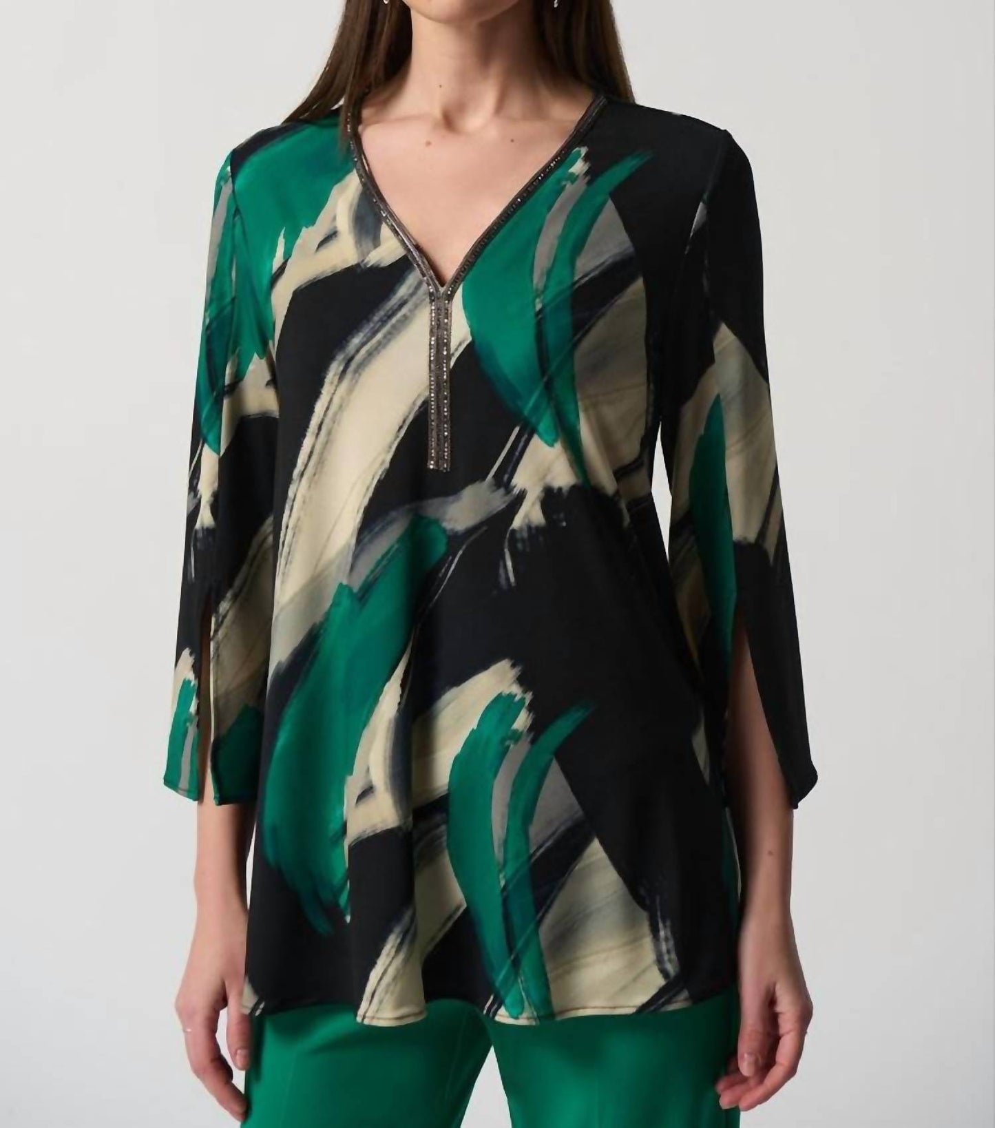 Joseph Ribkoff - Abstract Print Fit-and-Flare Tunic