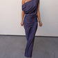 Allie Rose - Midnight Satin Midi Dress