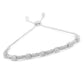 .925 Sterling Silver 1/4 Cttw Diamond 4â€-10â€ Adjustable Bolo Alternating Square and Rectangle Bolo Bracelet (I-J Color, I3 Clarity)