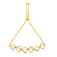 10K Yellow Gold over .925 Sterling Silver Diamond Accented Open Hearts 6â€-9â€ Adjustable Chain Bolo Bracelet
