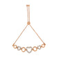 10K Rose Gold over .925 Sterling Silver 1/10 Cttw Round-Cut Diamond Heart Link Adjustable Bolo Bracelet (H-I Color, I2-I3 Clarity) - 6"-9" Adjustable