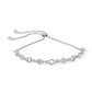 .925 Sterling Silver 1/2 Cttw Diamond Alternating Circle and Kite Link Adjustable Bolo Bracelet (I-J Color, I3 Clarity) - 4" to 10" Inches