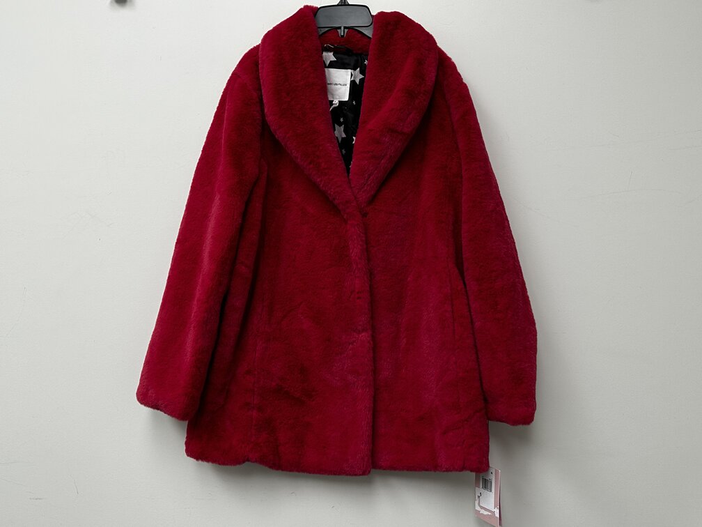 Avec Les Filles Women's Faux Fur Coat Red Size Small