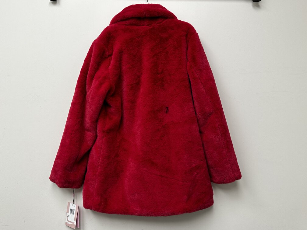 Avec Les Filles Women's Faux Fur Coat Red Size Small