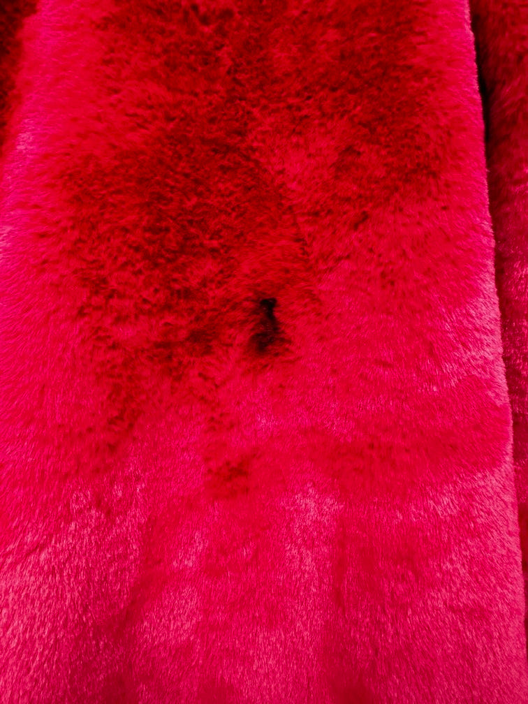 Avec Les Filles Women's Faux Fur Coat Red Size Small