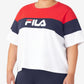 Fila Women's Check It Out Cotton Colorblocked T-Shirt White Size 3X