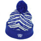 NCAA Top of The World Florida Gators Knit Beanie Zebra Blue White Cuffed Pom Pom