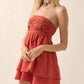 Promesa - Crochet Lace Trim Crinkle Cotton Babydoll Romper
