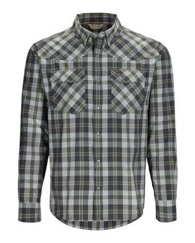 Simms Men's Brackett Long Sleeve Button Up Shirt Small Clover Plaid