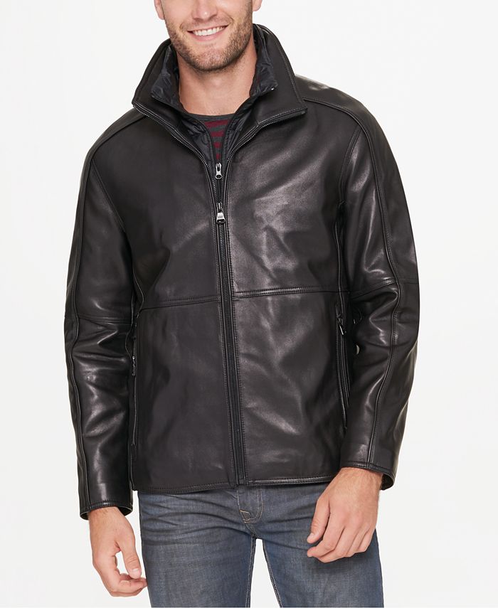 Marc New York Men's Hartz Smooth Lamb Stand Collar Jacket Black Size Large