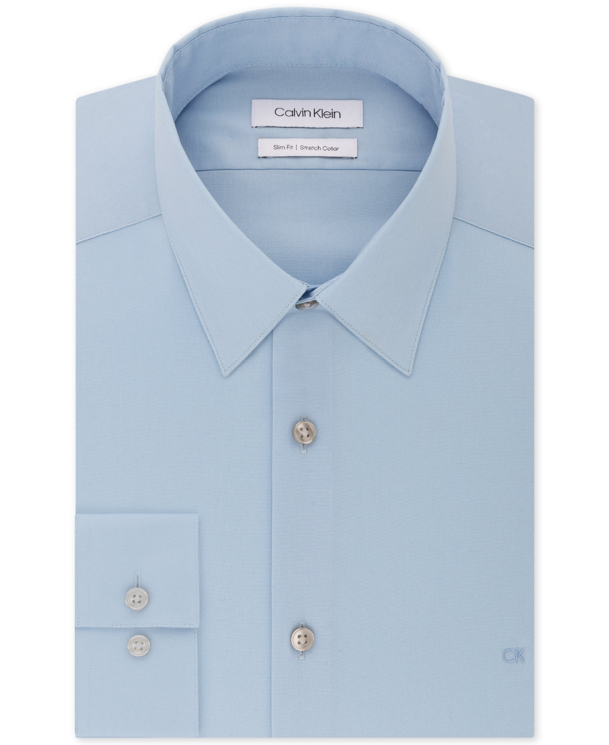 Calvin Klein Men's Slim Fit Stretch Flex Collar Dress Shirt Blue Size 15.5X34-35