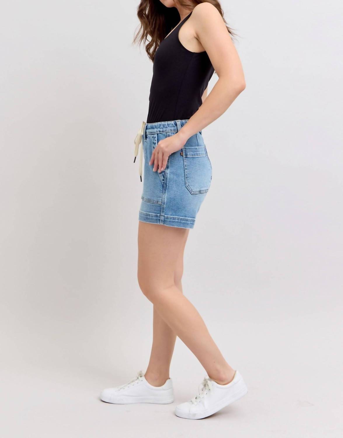 Judy Blue - High Waist Vintage Wash Jogger Denim Short