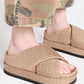 Roam - Cross Stack Raffia Platform Sandals