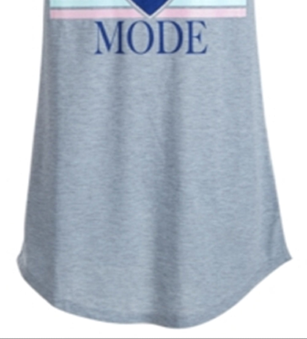 Max & Olivia Little & Big Girl's Graphic Print Raglan Nightgown Gray Gray Size S/6-6X